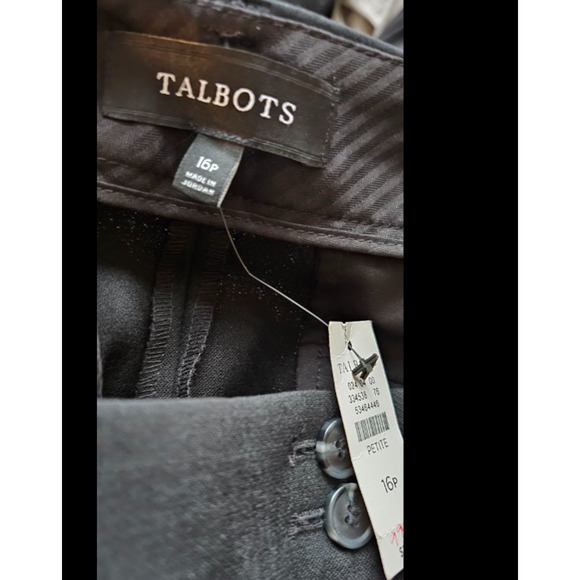 NWT Talbots Wide Leg‎ Cropped Wool Blend Dress Pants Sz 16P Petite Button Detail - Picture 3 of 3